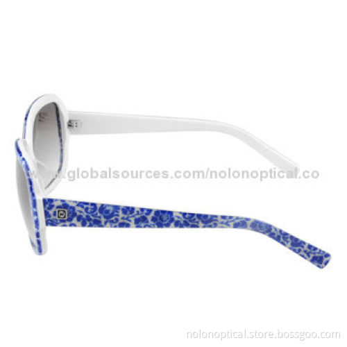 New style acetate sunglasses with black and white porcelain, 100% UVB/UVA protection lens